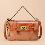 OtrosBolsosBAG W MASON LTHR TOP ZIP FLAP CAMEL