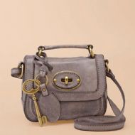 OtrosBolsosBAG W VRI LTHR SMALL FLAP ASH GREY