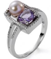 Joyas OroAnillosAnillo Diamantes, Perla y Amatista